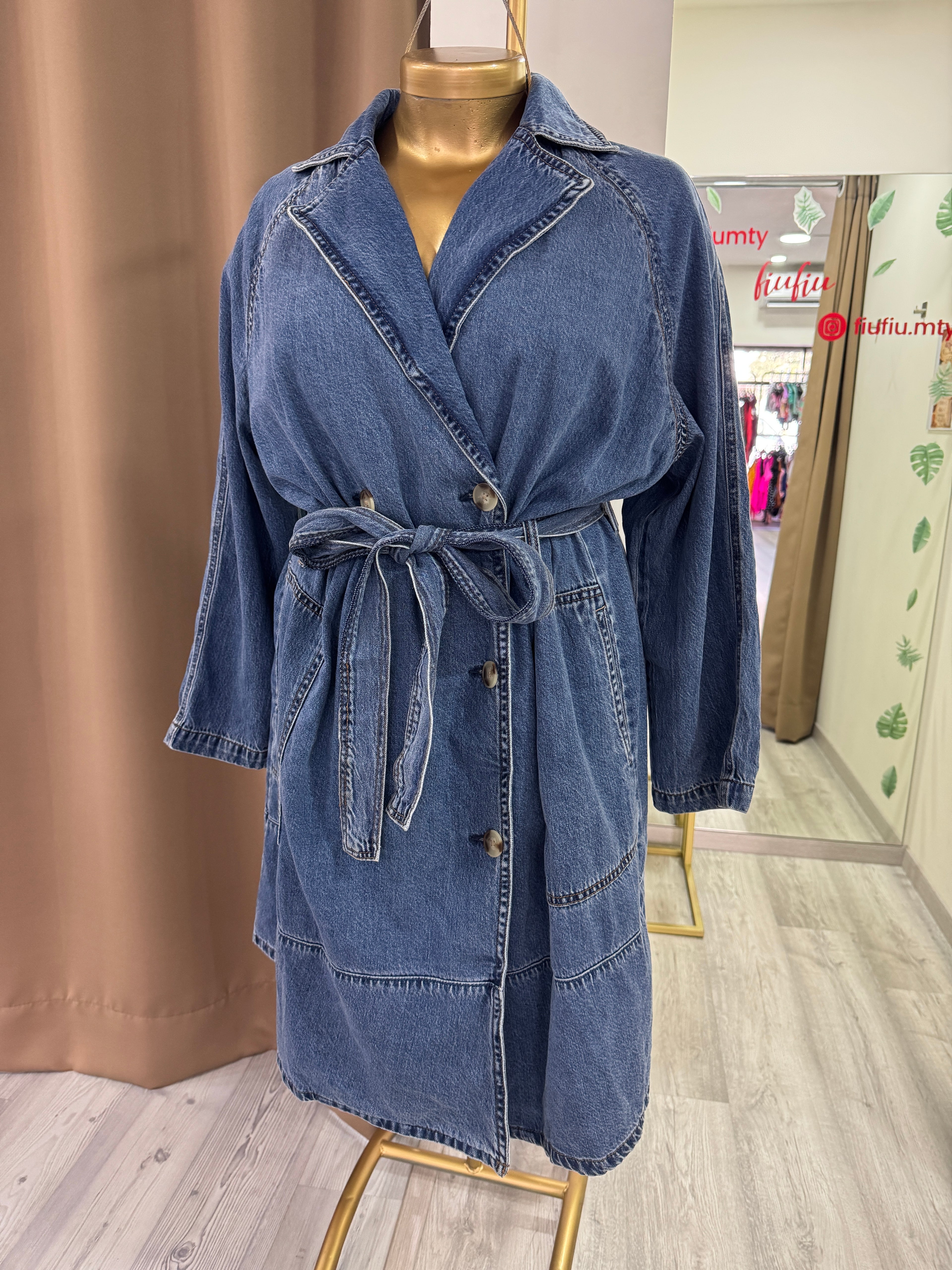 Vestido mezclilla con cinto