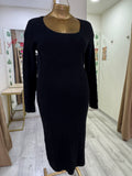 Vestido mesh liso negro