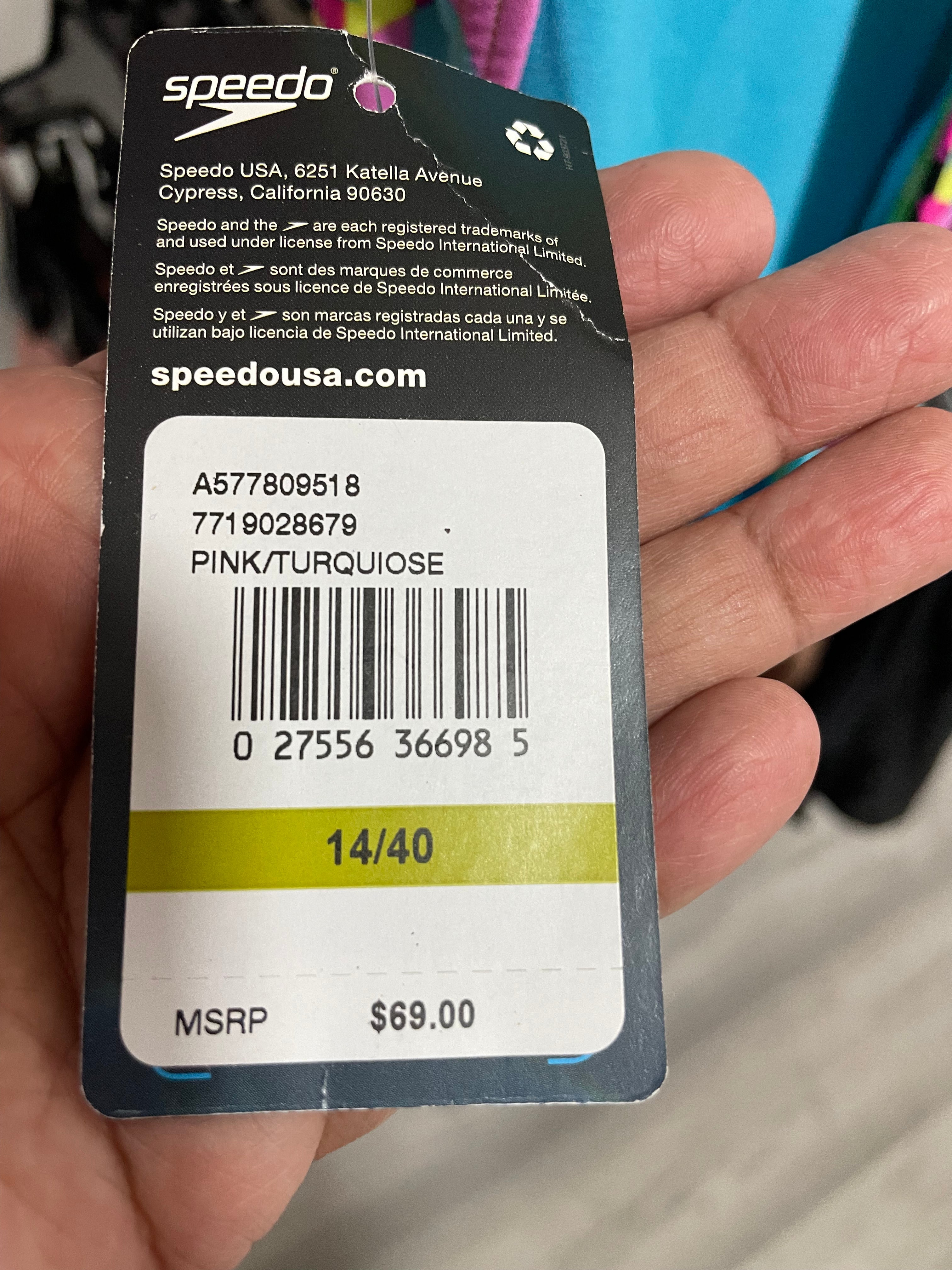 Traje de baño Entero speedo talla 14/40