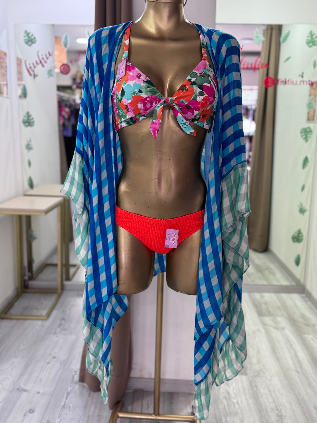 Kimono de cuadros