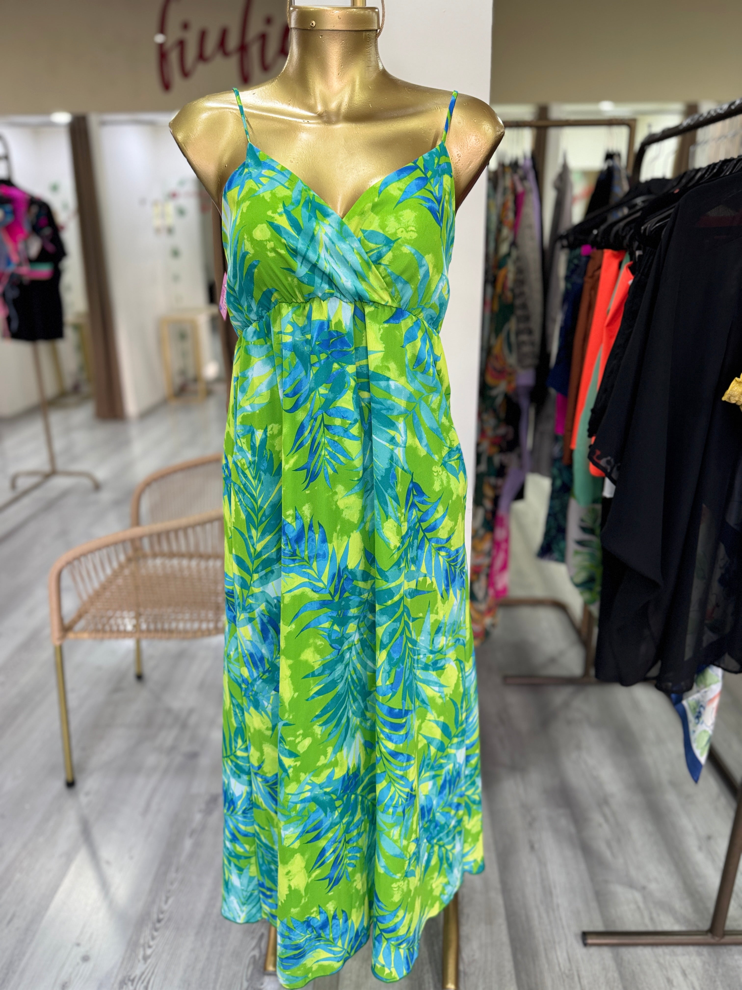 Vestido hojas tropicales
